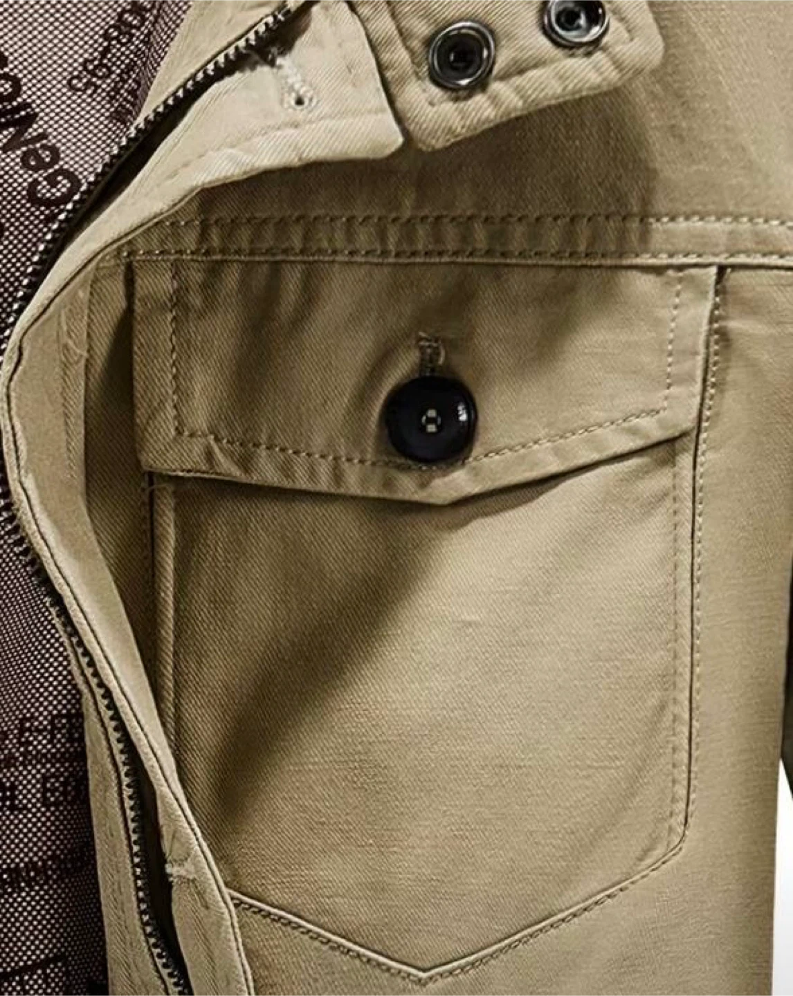 New Men's Khaki Cotton Jacket - photo 2