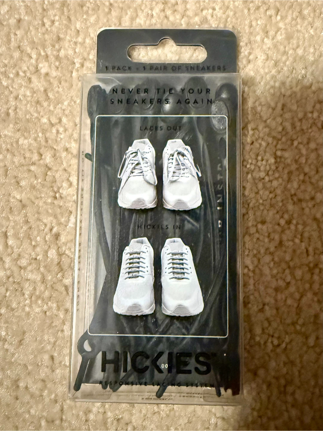 HICKIES Responsive Lacing System - 1 Pair of Sneakers