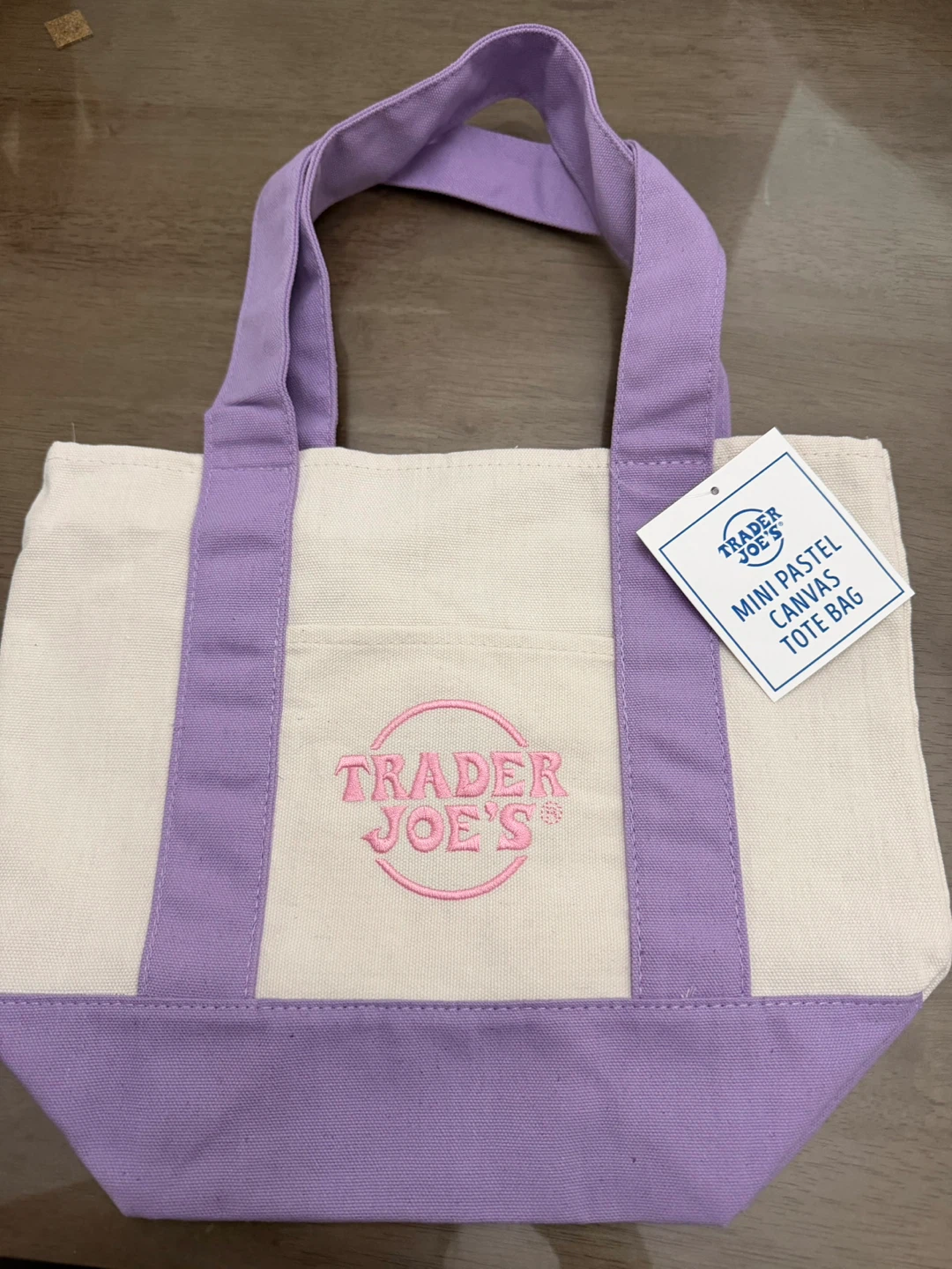 Trader Joe's Mini Pastel Canvas Tote Bag - photo 3
