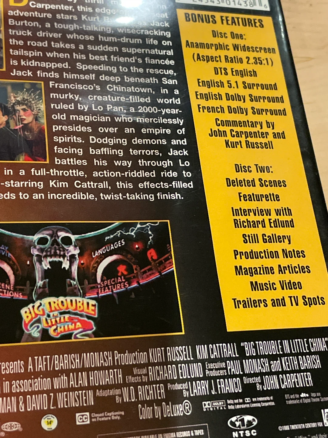Big Trouble in Little China DVD Special Edition - photo 2