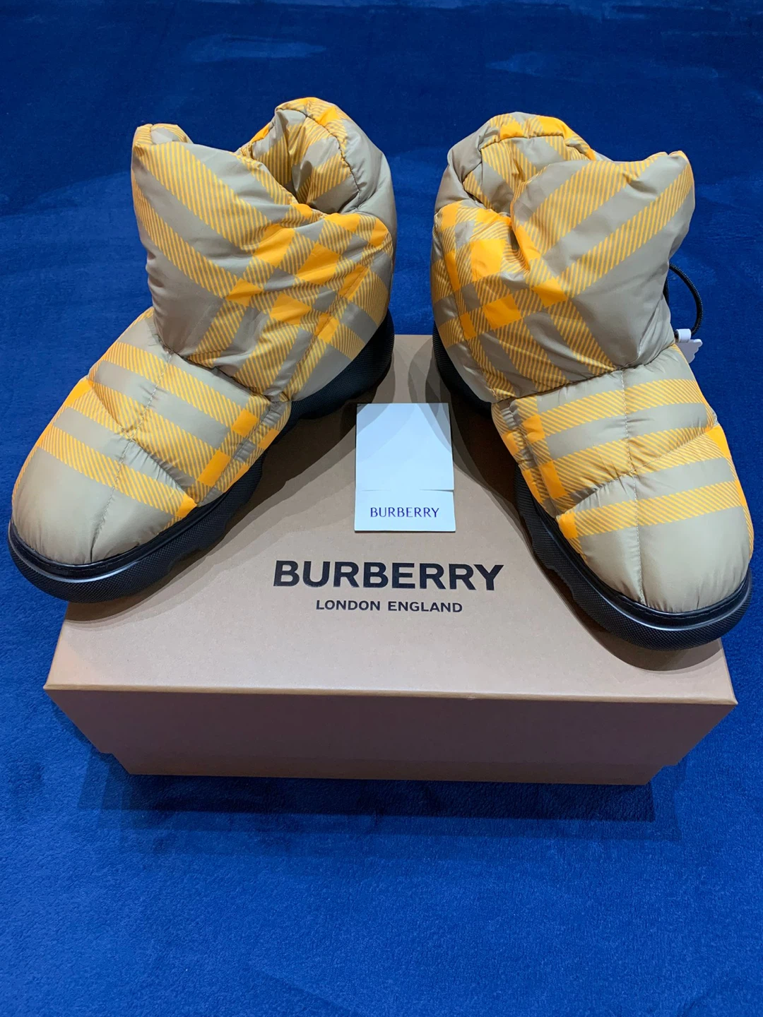 Authentic Burberry Check Pillow Boots. Size 44.5