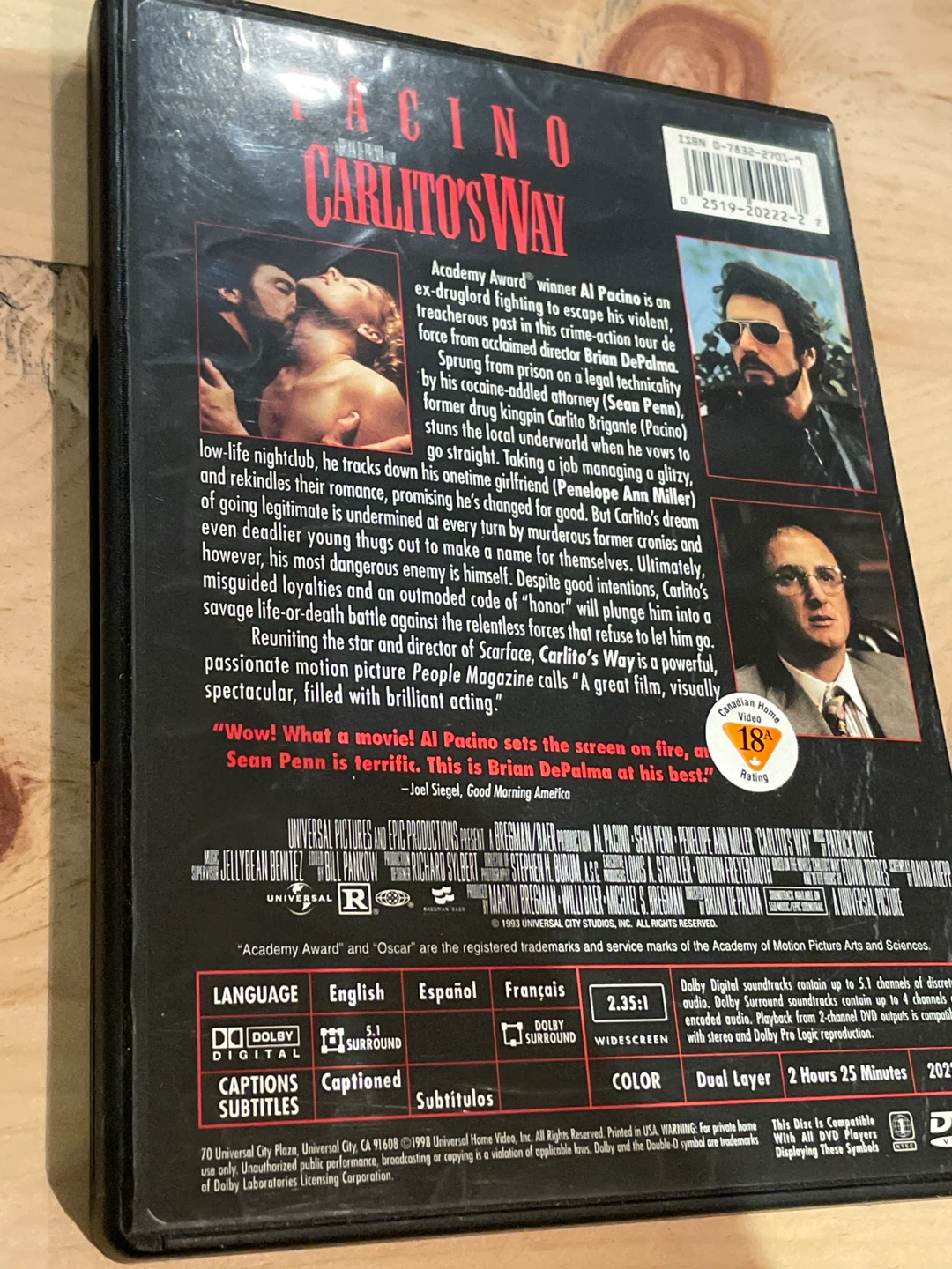 Carlito's Way DVD - Free - photo 2