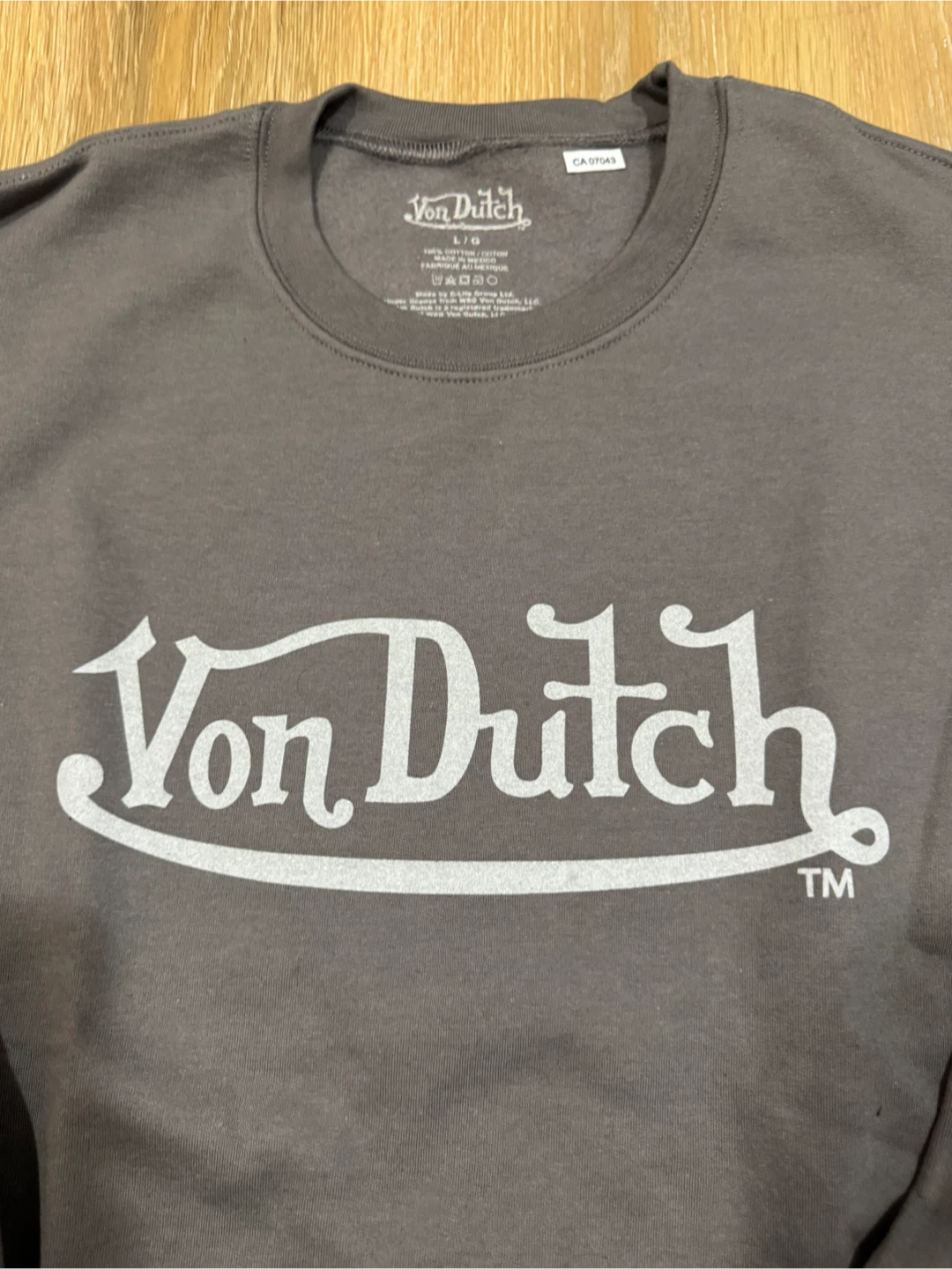 Von Dutch Mens Grey Crewneck Sweater Size Large - photo 2