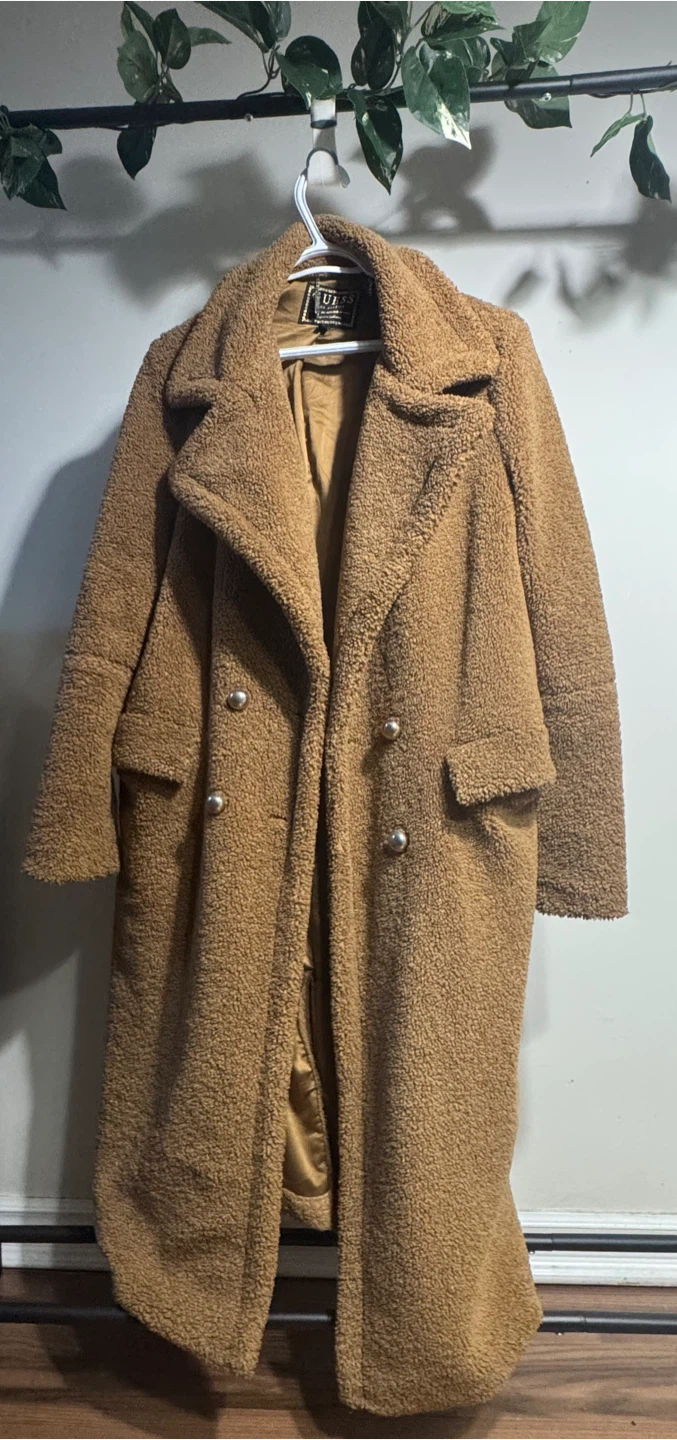 Guess Teddy Coat - Brown, Size M