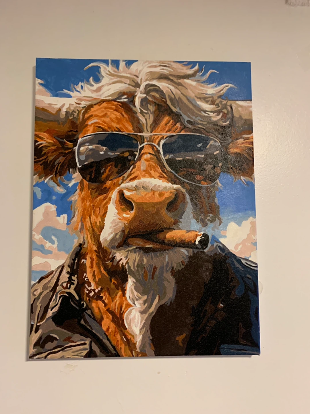 Cool Cow with Sunglasses and Cigar Painting