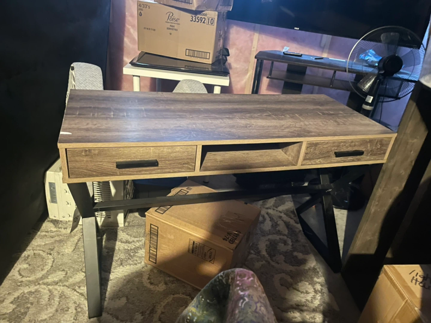 Wooden Desk with Drawers