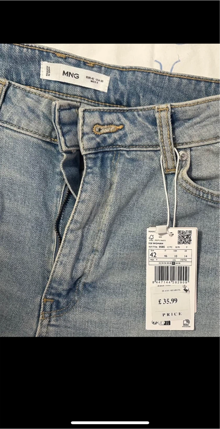 MNG Wide Leg Cropped Jeans Size 10 - photo 3