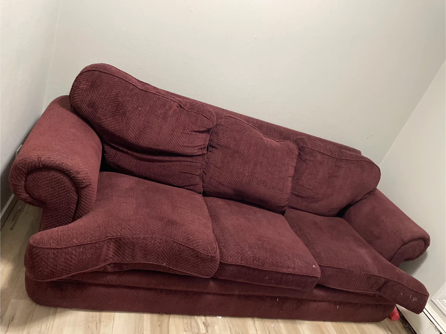 Maroon Fabric Sofa - photo 4