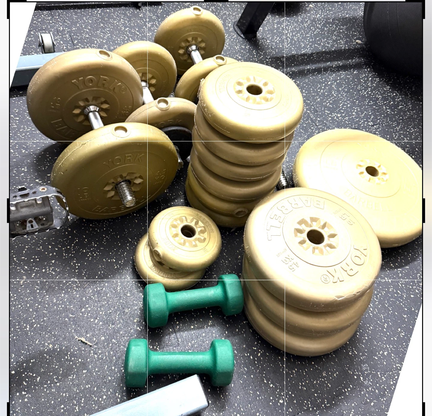 York Barbell Weight Plates and Dumbbells Set