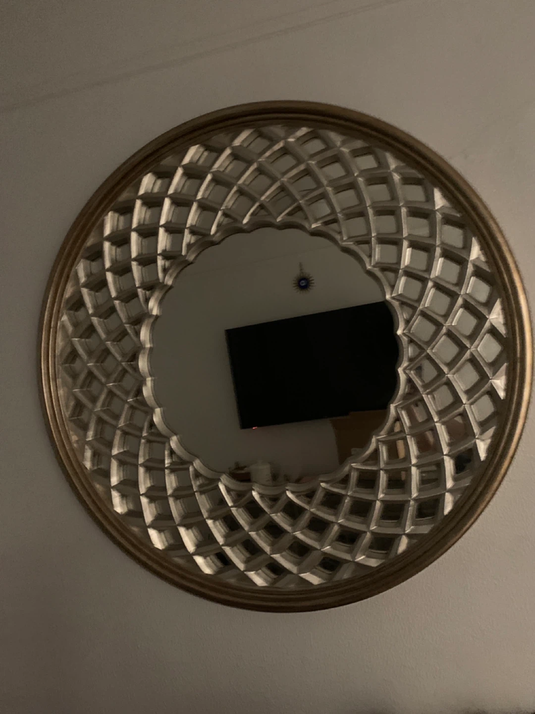 Large Gold & Silver Decorative Mirror with Ornate Frame - photo 2