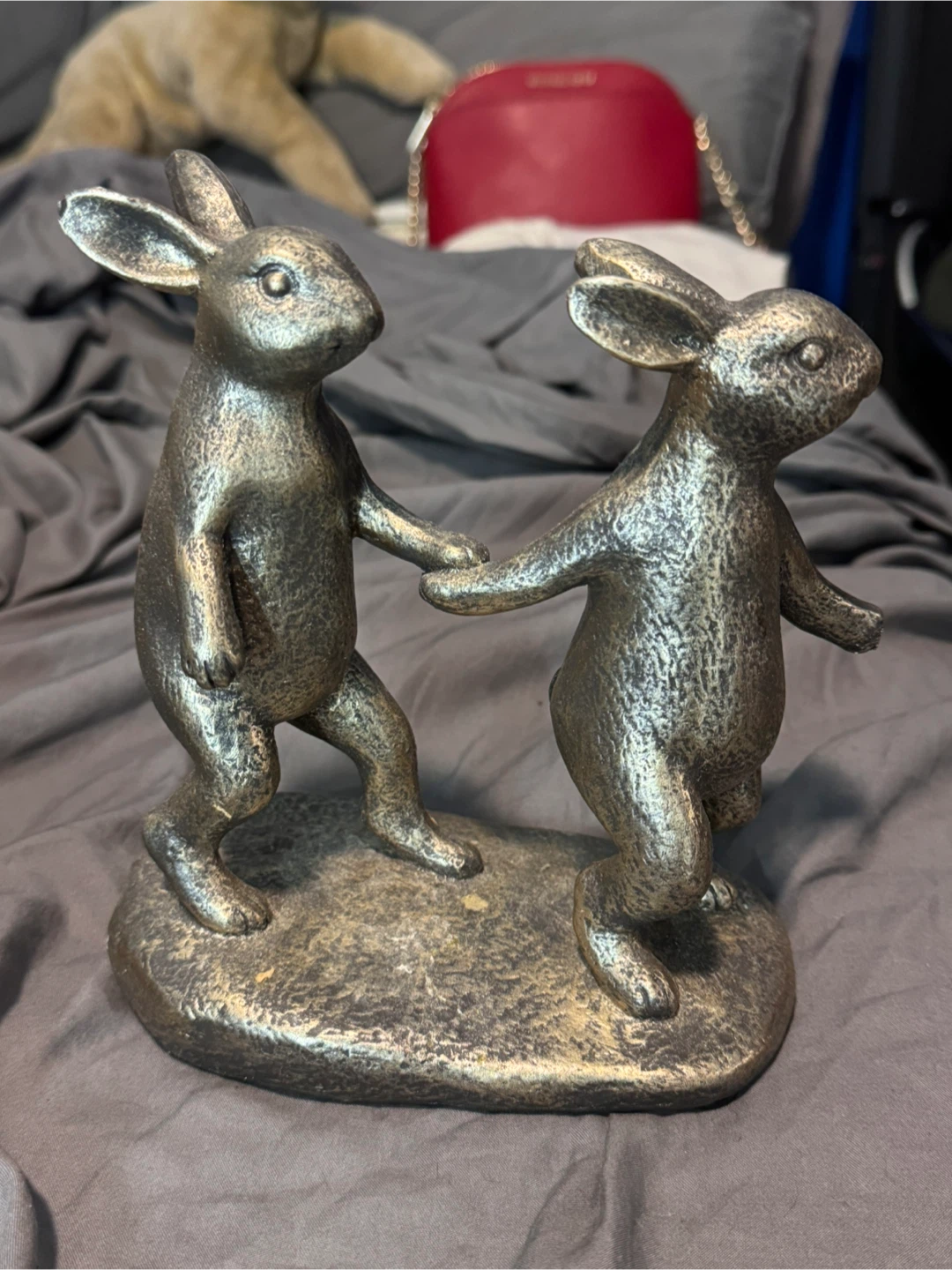 Bronze-finish Bunny Figurine
