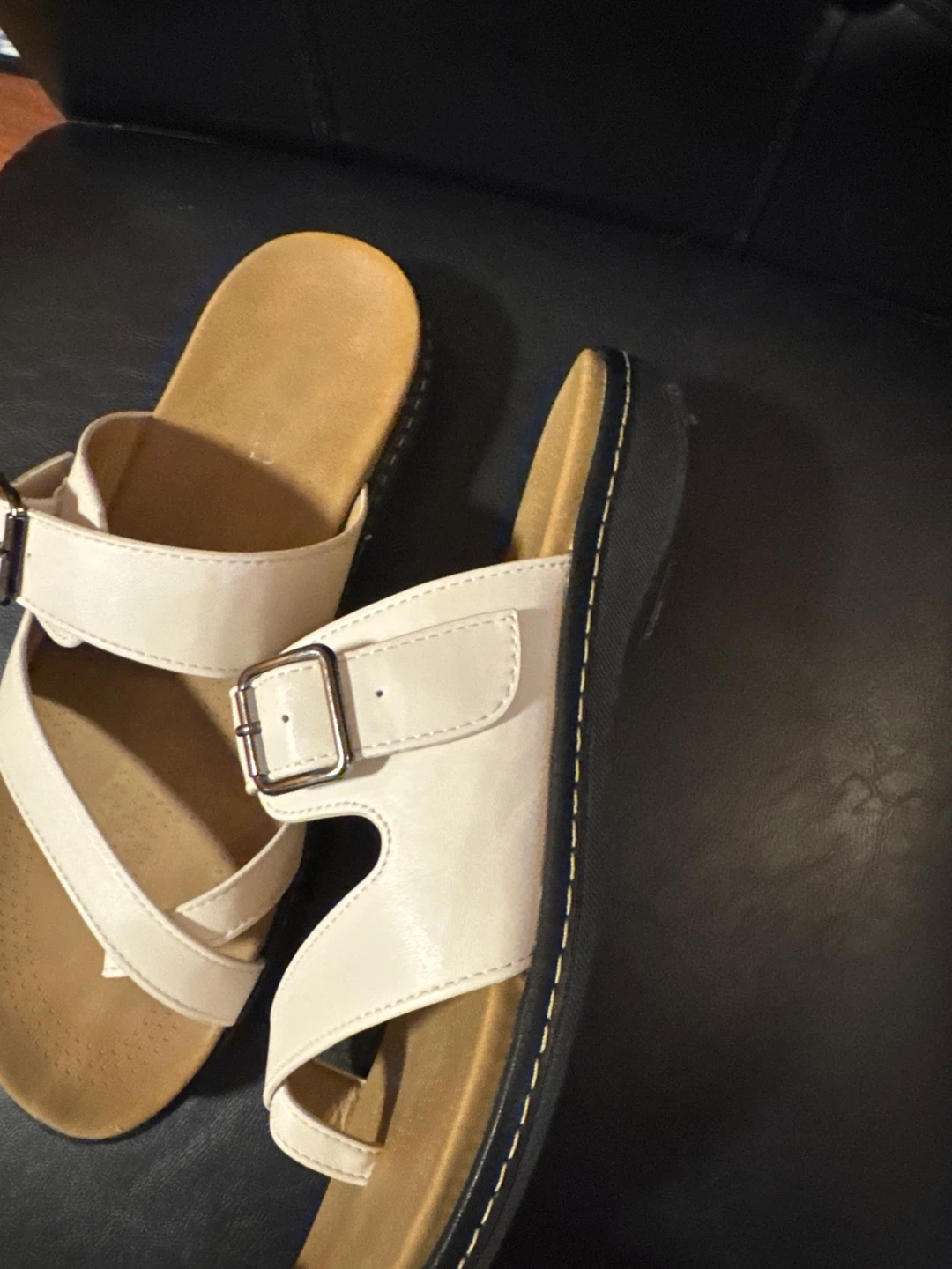 White Comfort Slide Sandals - Size 9 (Fits like 8.5) - photo 4