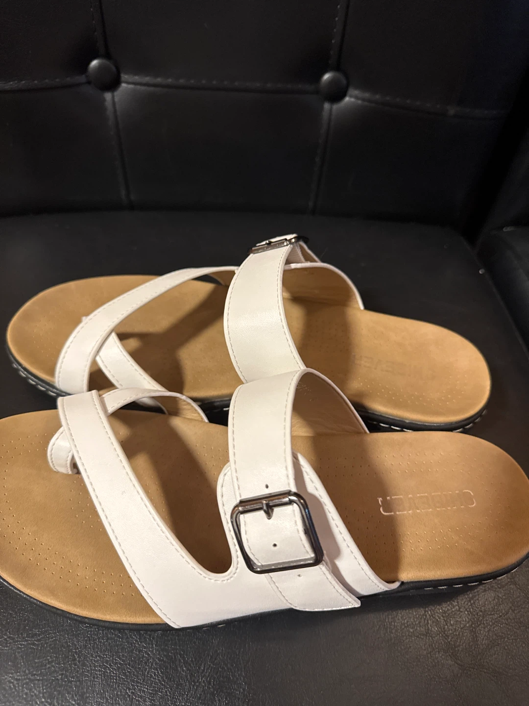 White Comfort Slide Sandals - Size 9 (Fits like 8.5) - photo 2