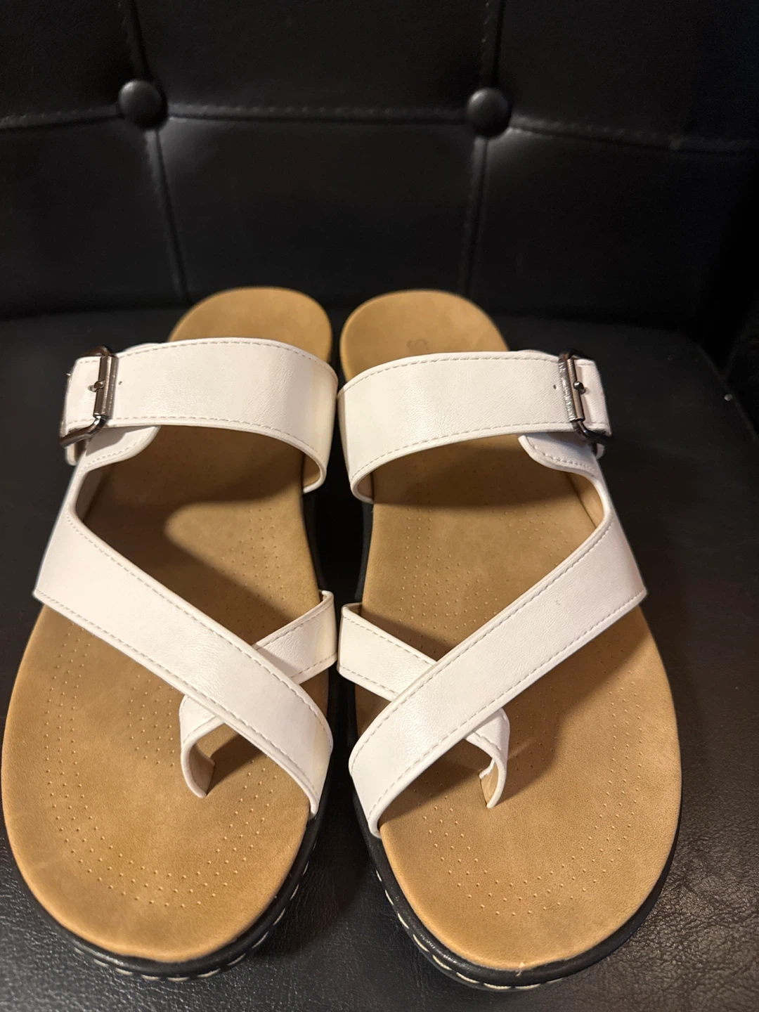 White Comfort Slide Sandals - Size 9 (Fits like 8.5) - photo 3