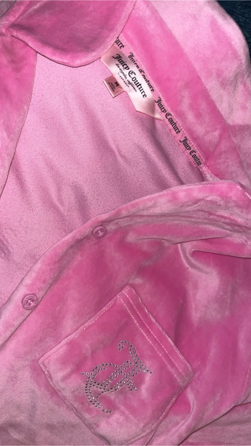 Juicy Couture Pink Velour Tracksuit Set - Size M - photo 3