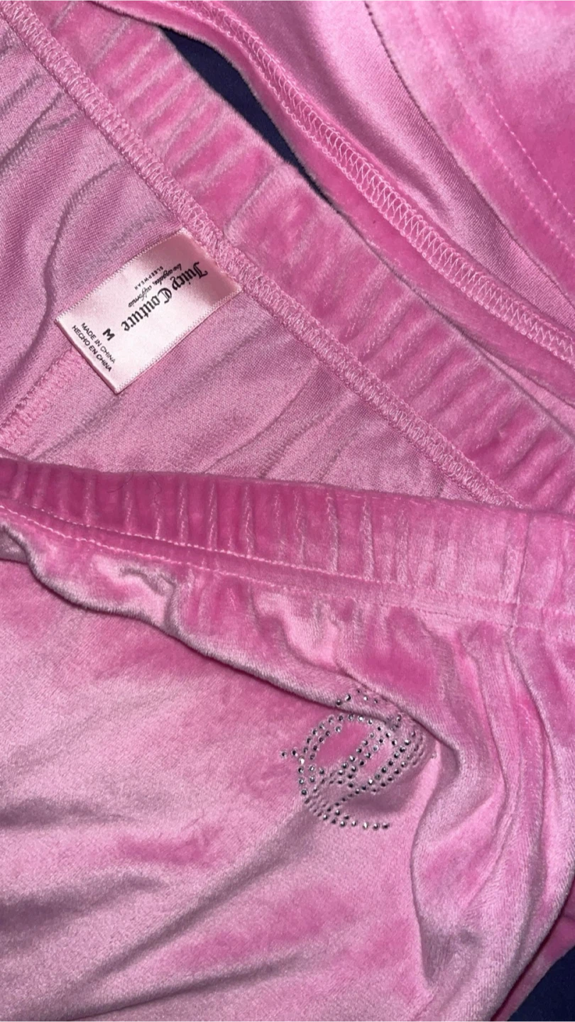 Juicy Couture Pink Velour Tracksuit Set - Size M - photo 2