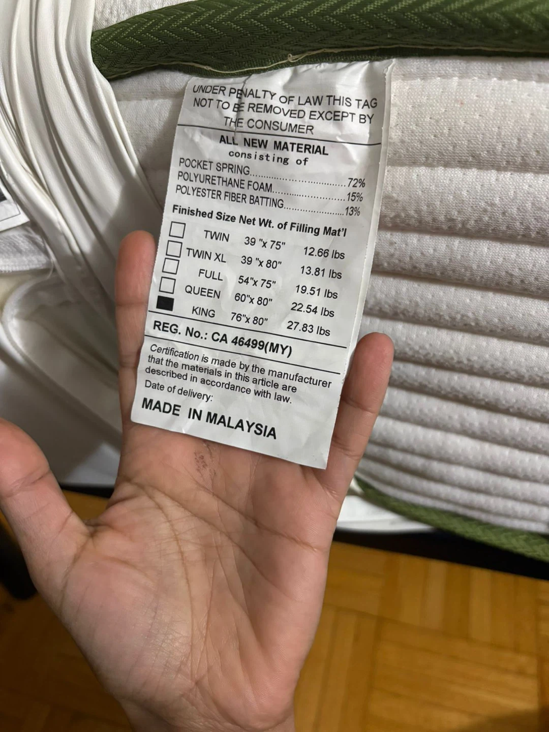 🔥 Like-New King Bed Set (Crystii Mattress + Zinus Frame) ! - photo 4