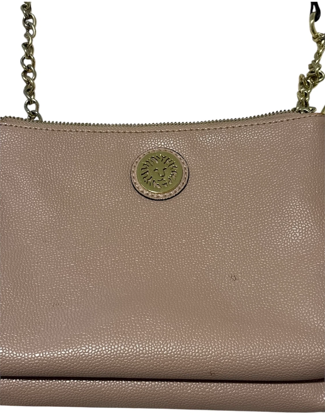 Anne Klein Pink Pebble Leather Crossbody Bag with Chain Strap - photo 2