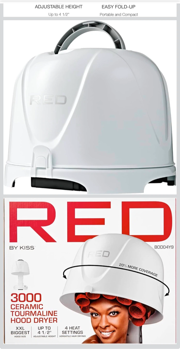 Red by Kiss 3000 Ceramic Tourmaline Hood Dryer - photo 5
