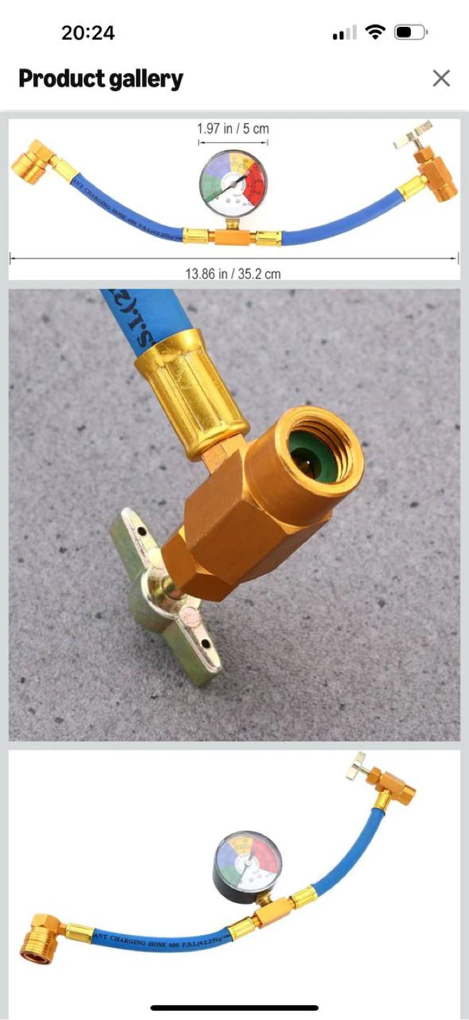 VOSAREA R134A AC Recharge Hose with Gauge Car - photo 3