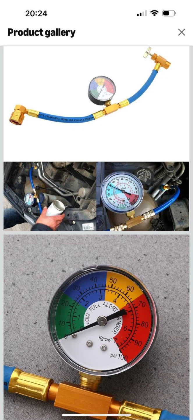 VOSAREA R134A AC Recharge Hose with Gauge Car - photo 2
