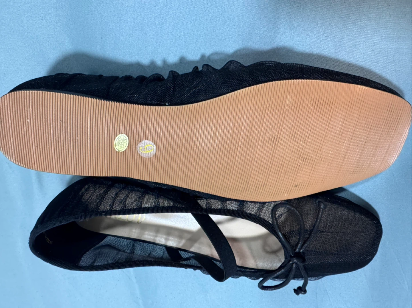 New - Same Day Availability- Black Mesh Ballet Flats with Bows - photo 2