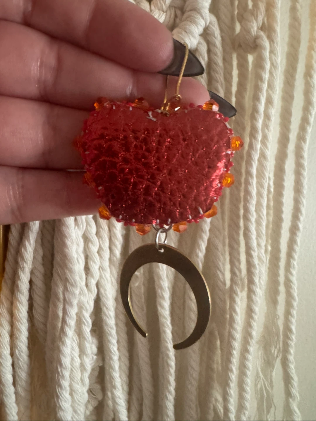Fire butterfly beaded Earrings - photo 2