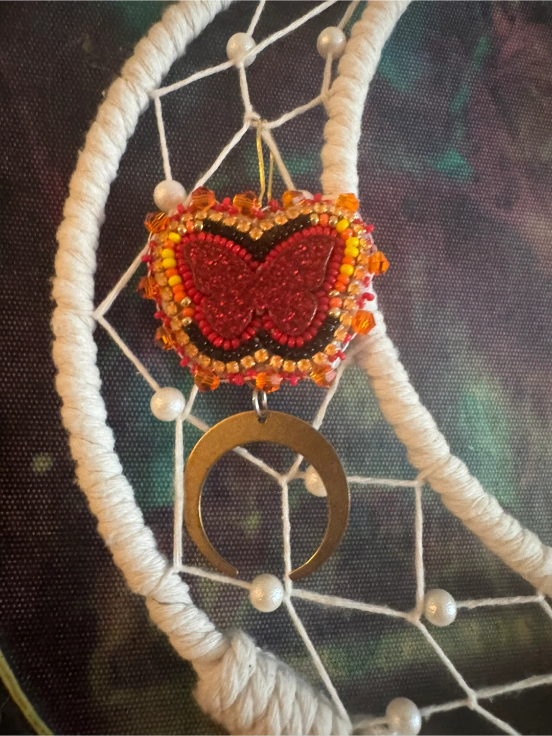 Fire butterfly beaded Earrings - photo 3