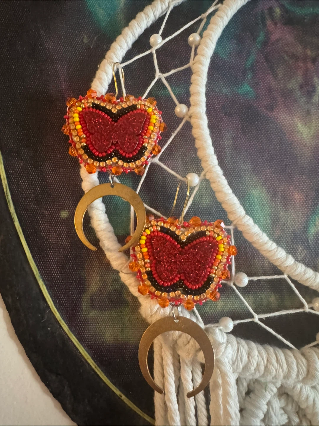 Fire butterfly beaded Earrings