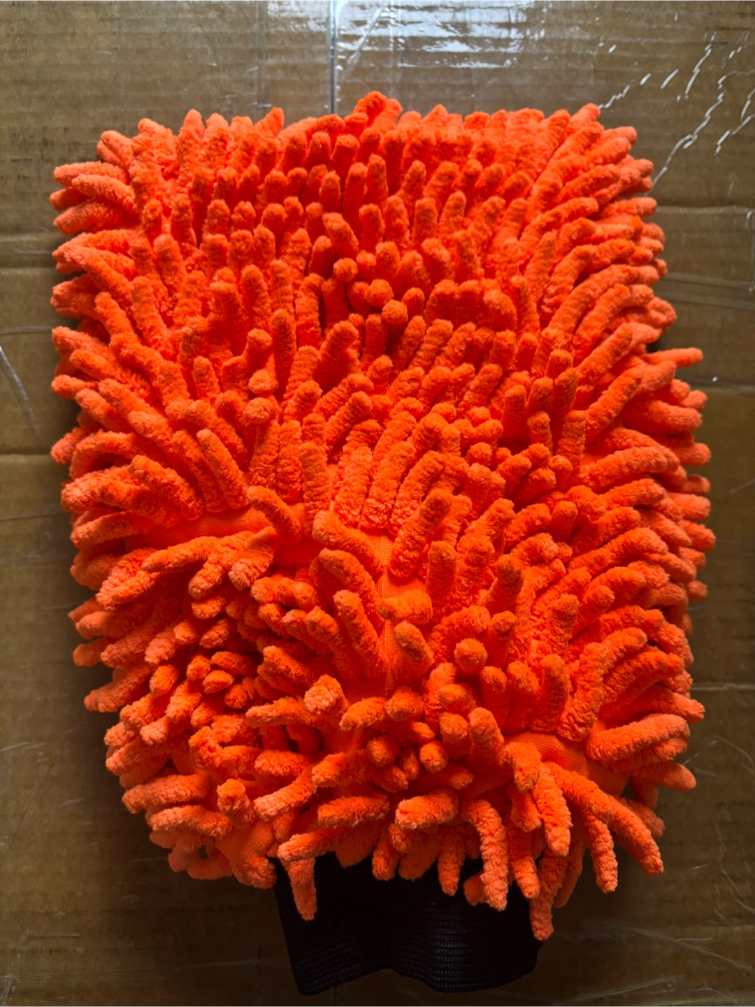 Orange Chenille Microfiber Car Wash Mitt