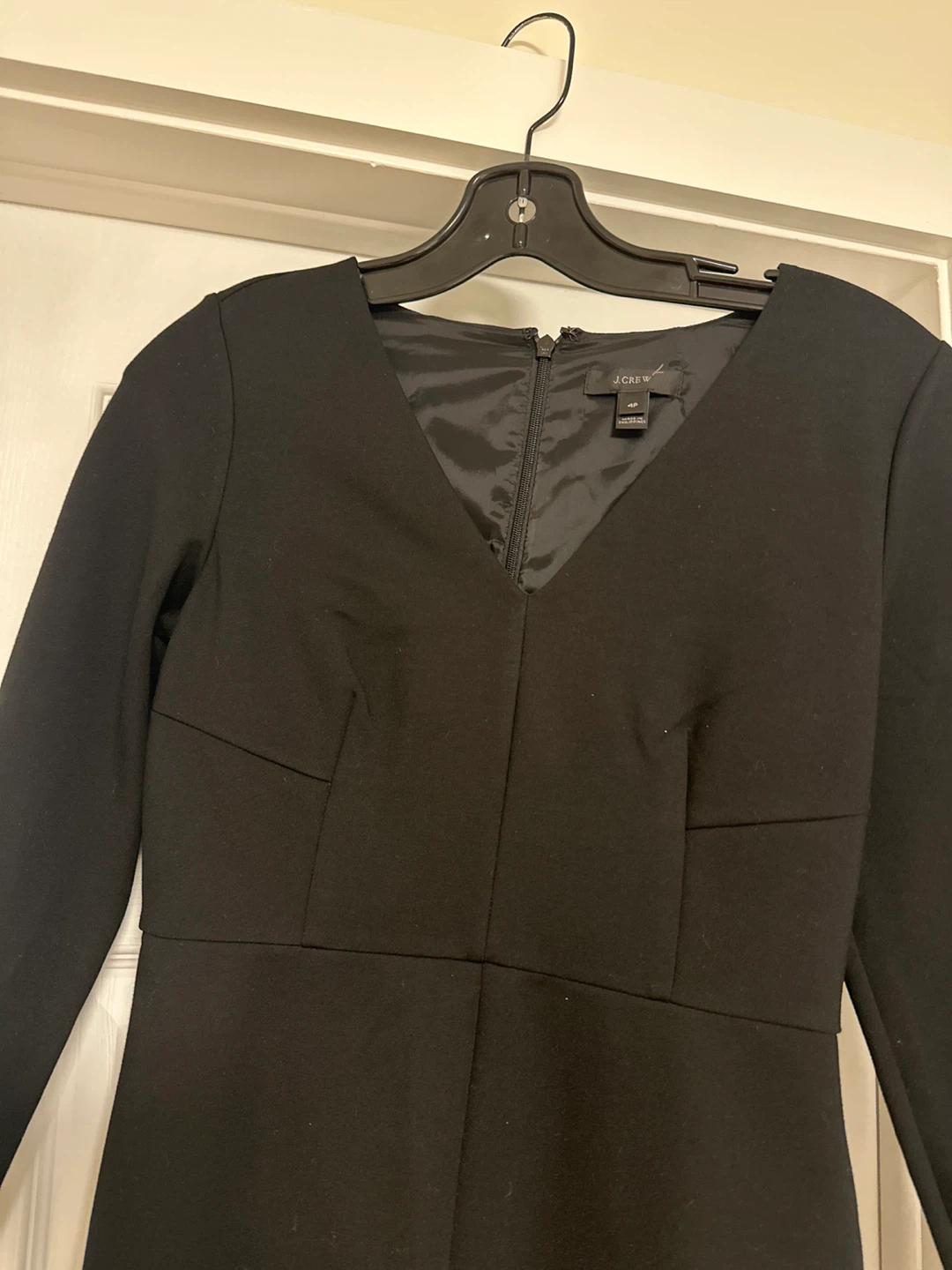 J.Crew Black Sheath Dress Size 4P - photo 2