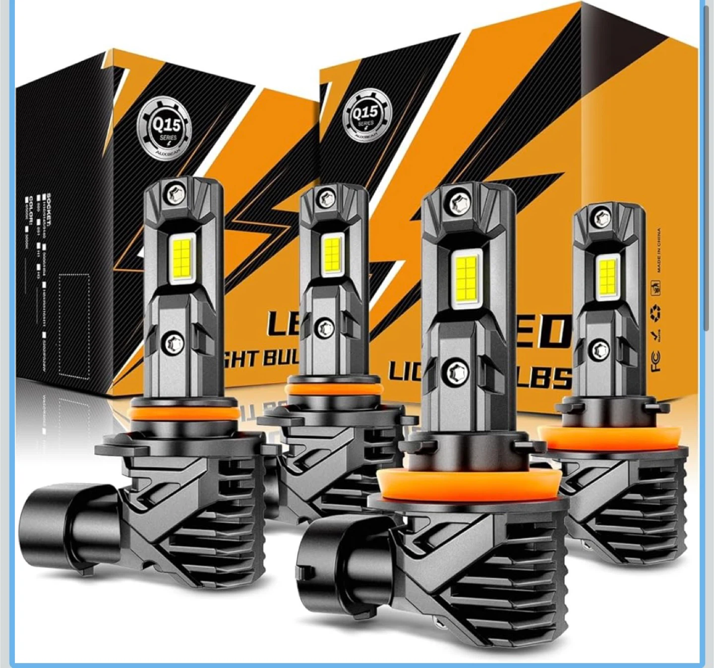 AUXBEAM Q15 9005 H11 Combo LED Headlight Bulbs Conversion Kit