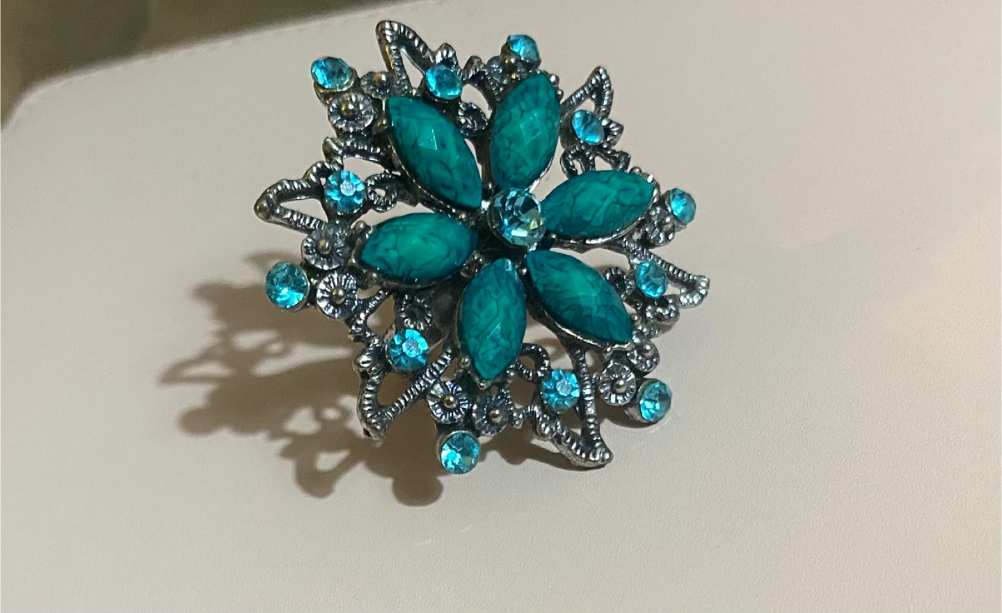 Statement Ring with Turquoise and Blue Gems