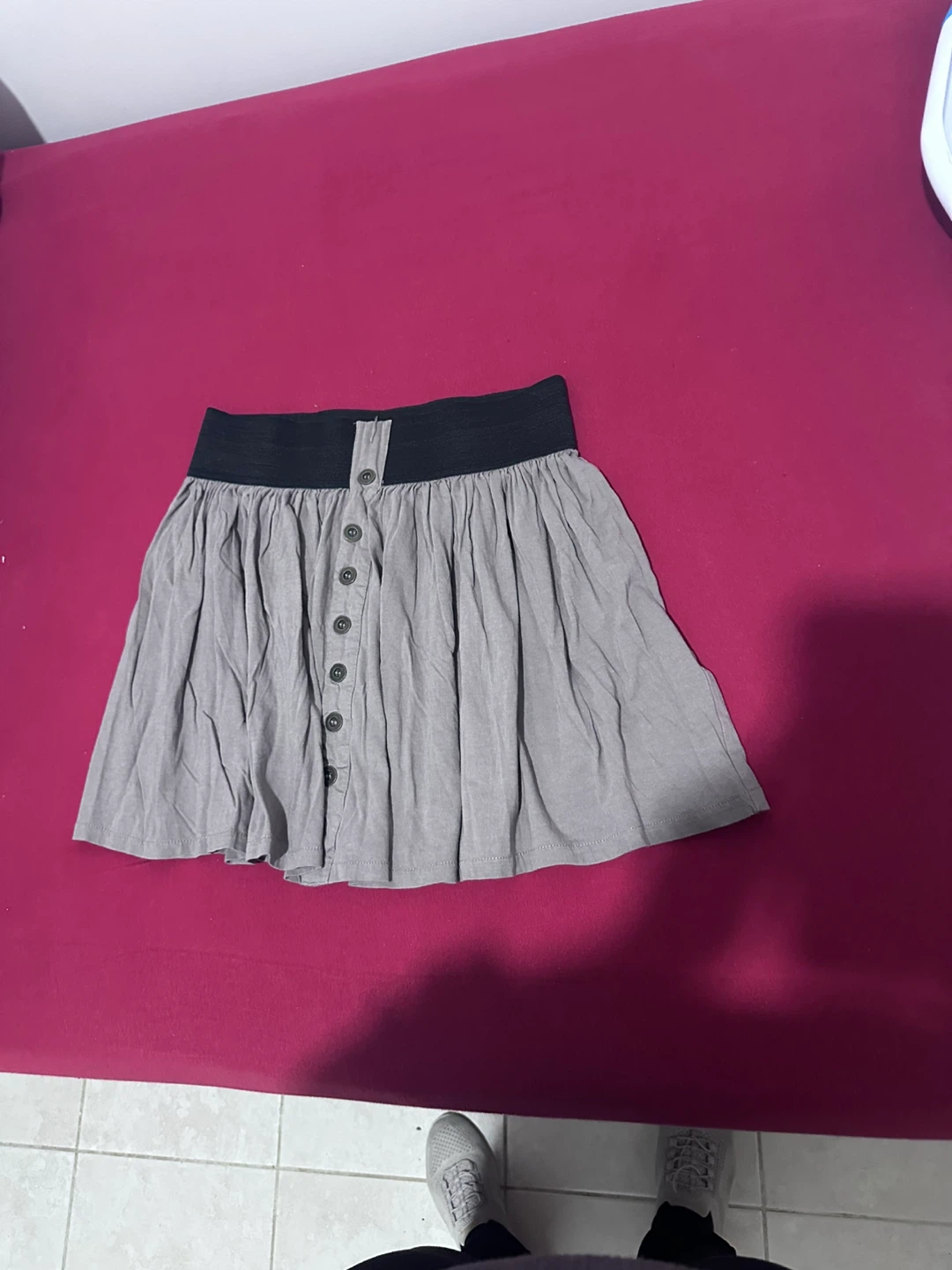 Forever 21 Gray Button Front Skirt M/M