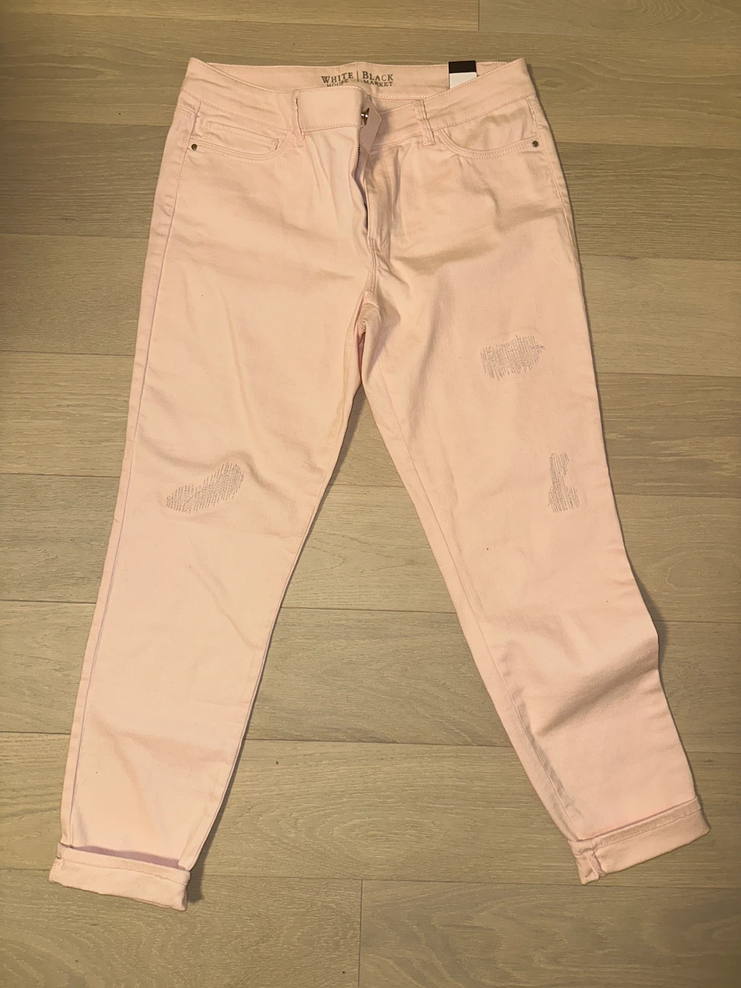 New White House Black Market Pink Skinny Ankle Jeans Size 10