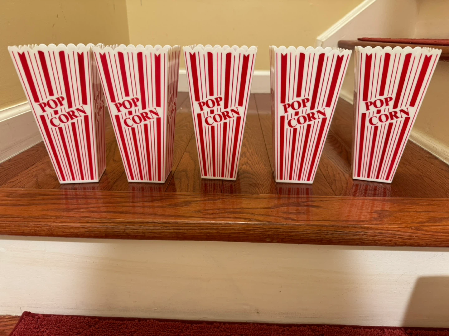 Porcelain Popcorn Bowl and 5 Reusable Popcorn Containers - photo 4