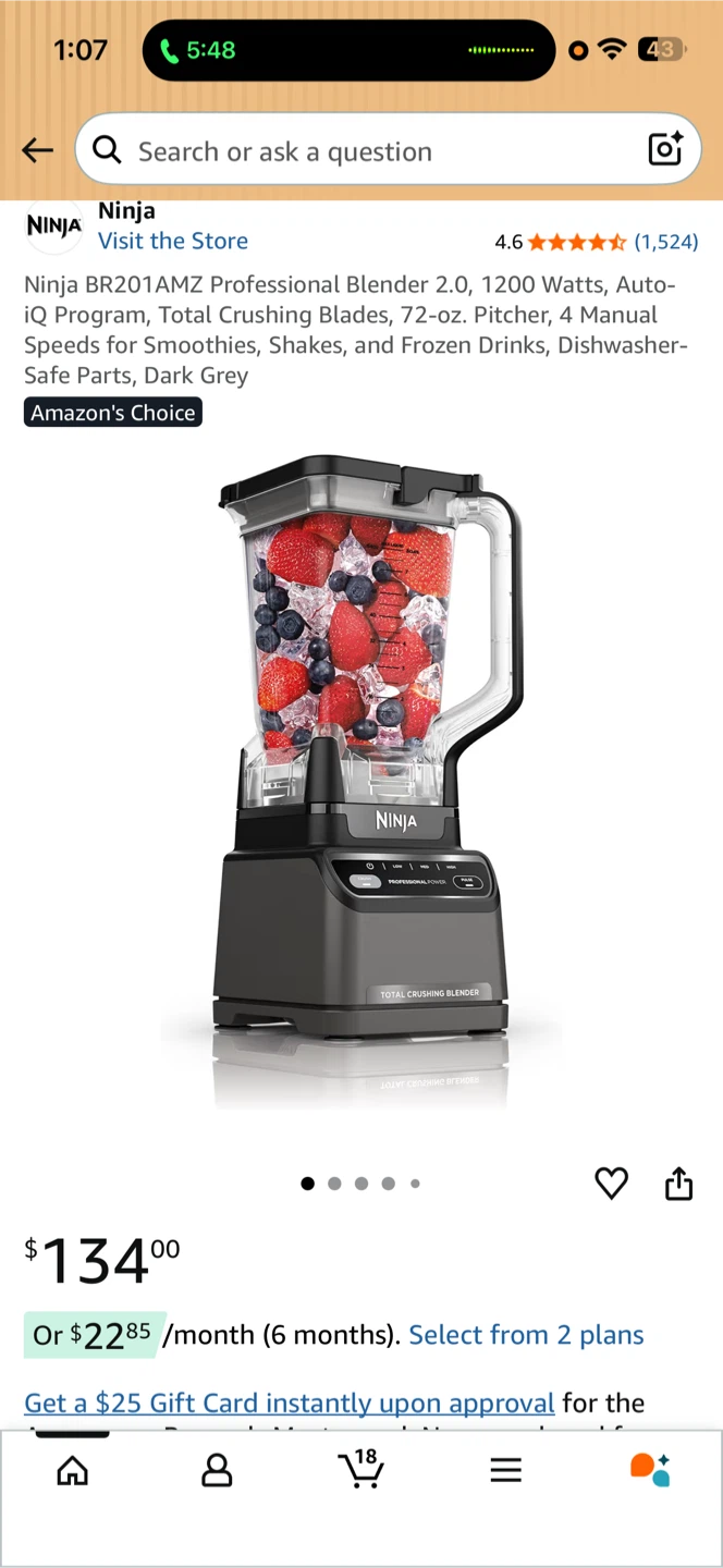 Ninja BR201AMZ Professional Blender 2.0