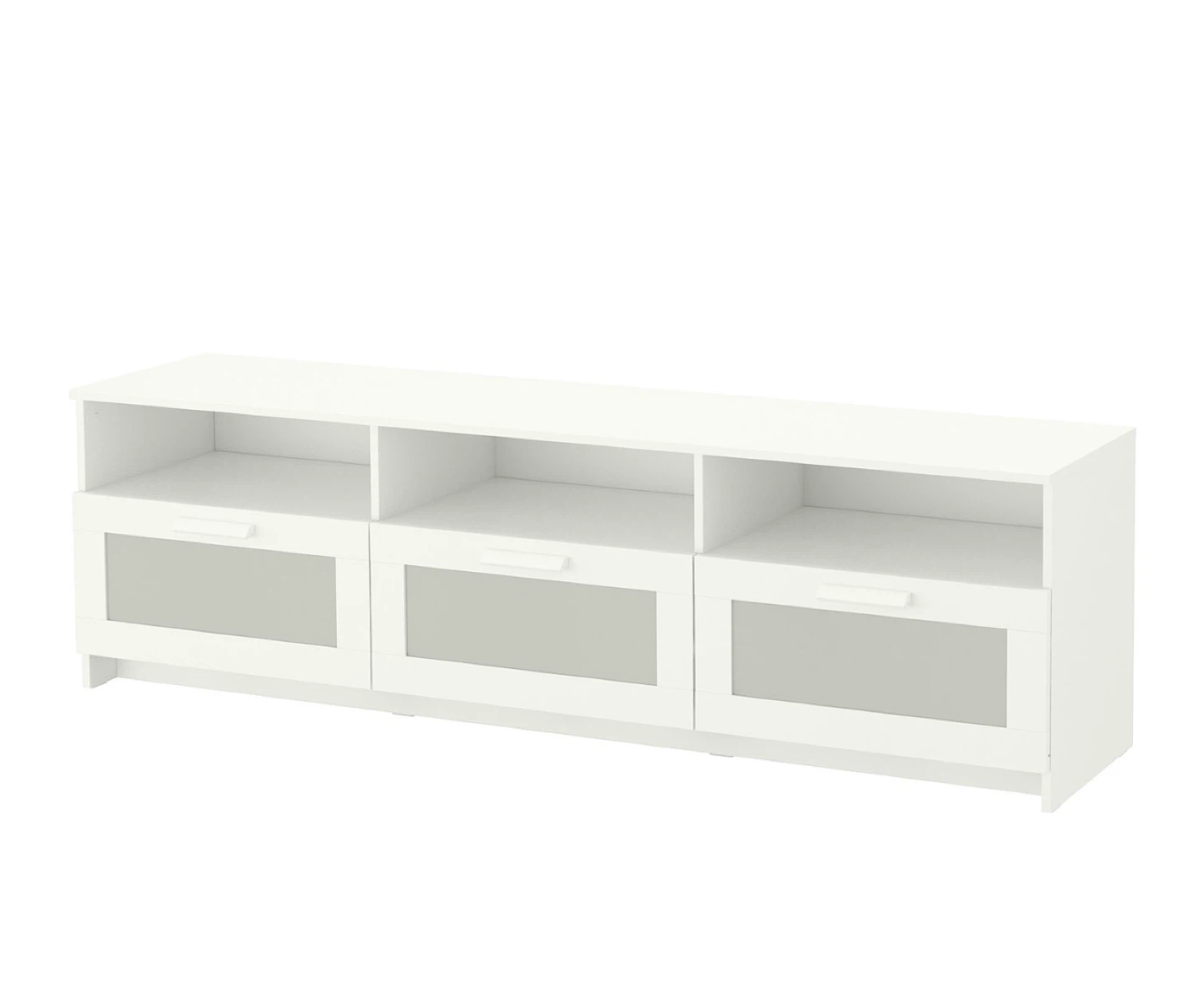 White TV Stand with Storage