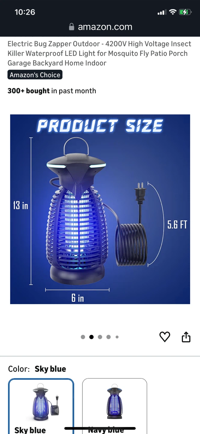 Big Sale-Electric Bug Zapper Outdoor - 4200V Vol Insect Killer - photo 2