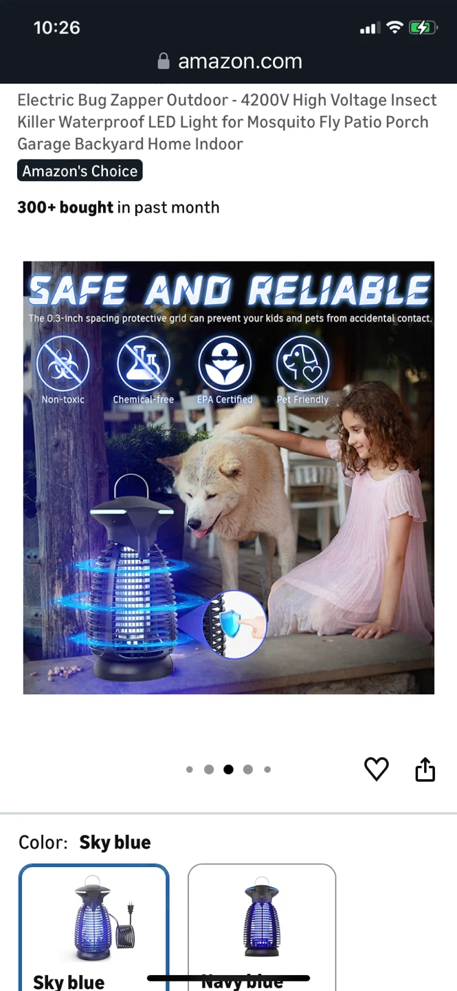 Big Sale-Electric Bug Zapper Outdoor - 4200V Vol Insect Killer - photo 4