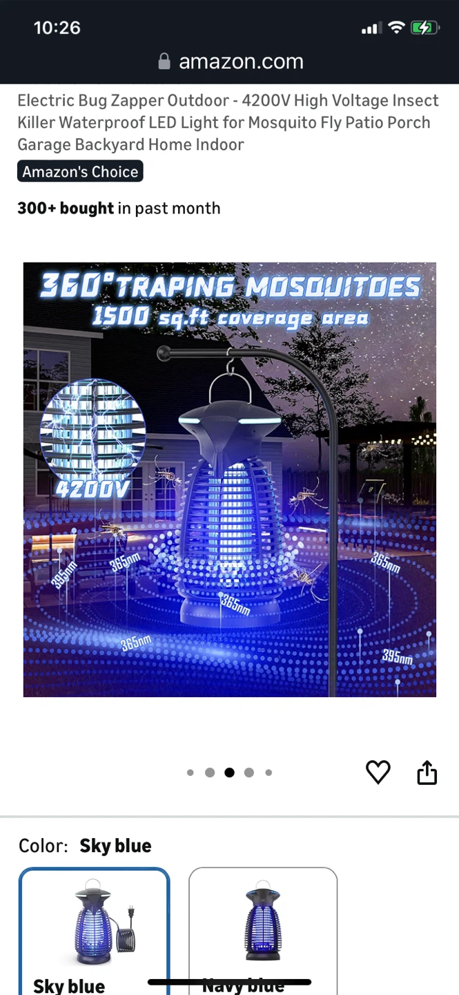Big Sale-Electric Bug Zapper Outdoor - 4200V Vol Insect Killer - photo 5