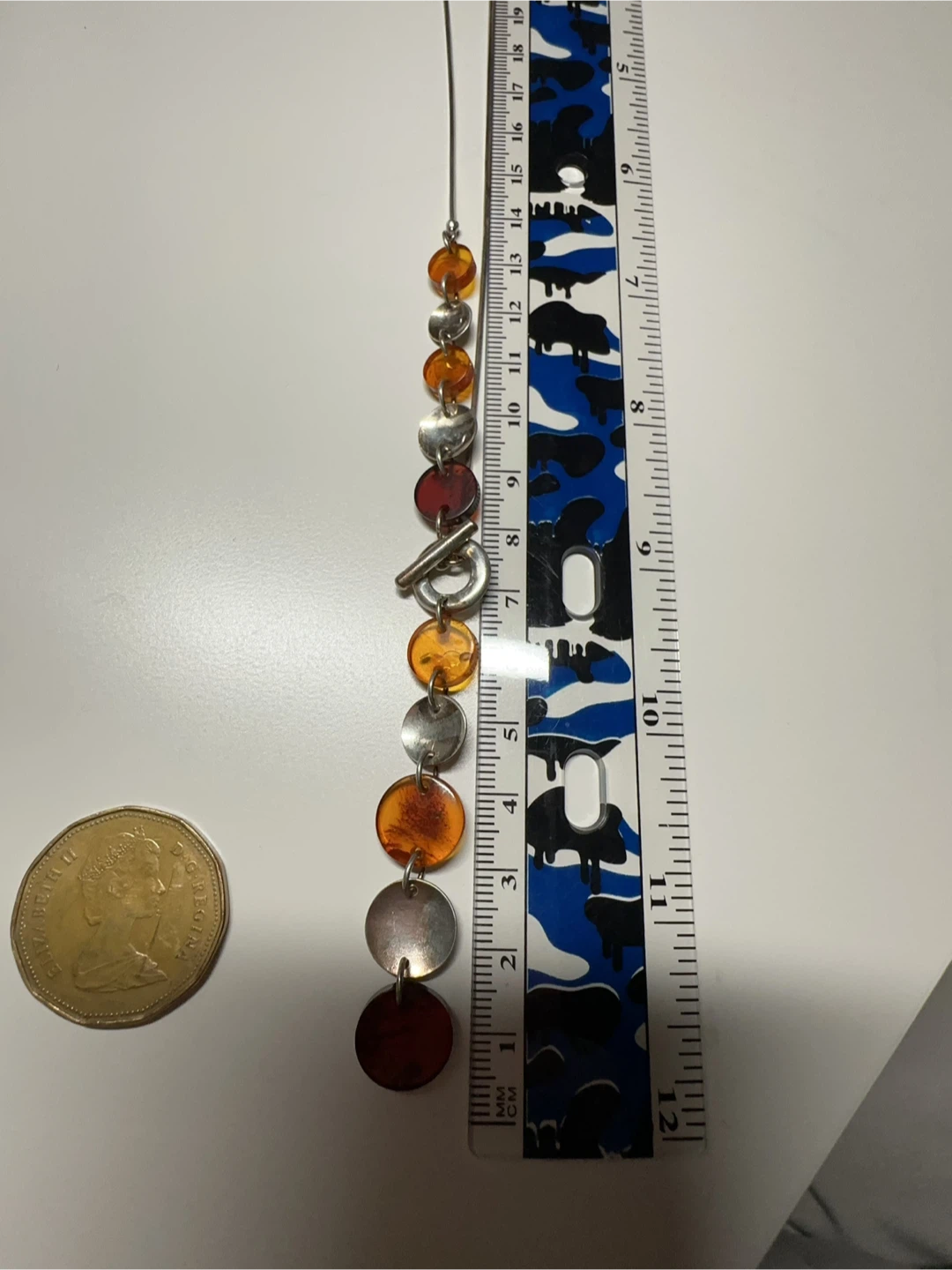 Vintage Amber & Sterling Silver Necklace – Unique T-Bar Design - photo 4