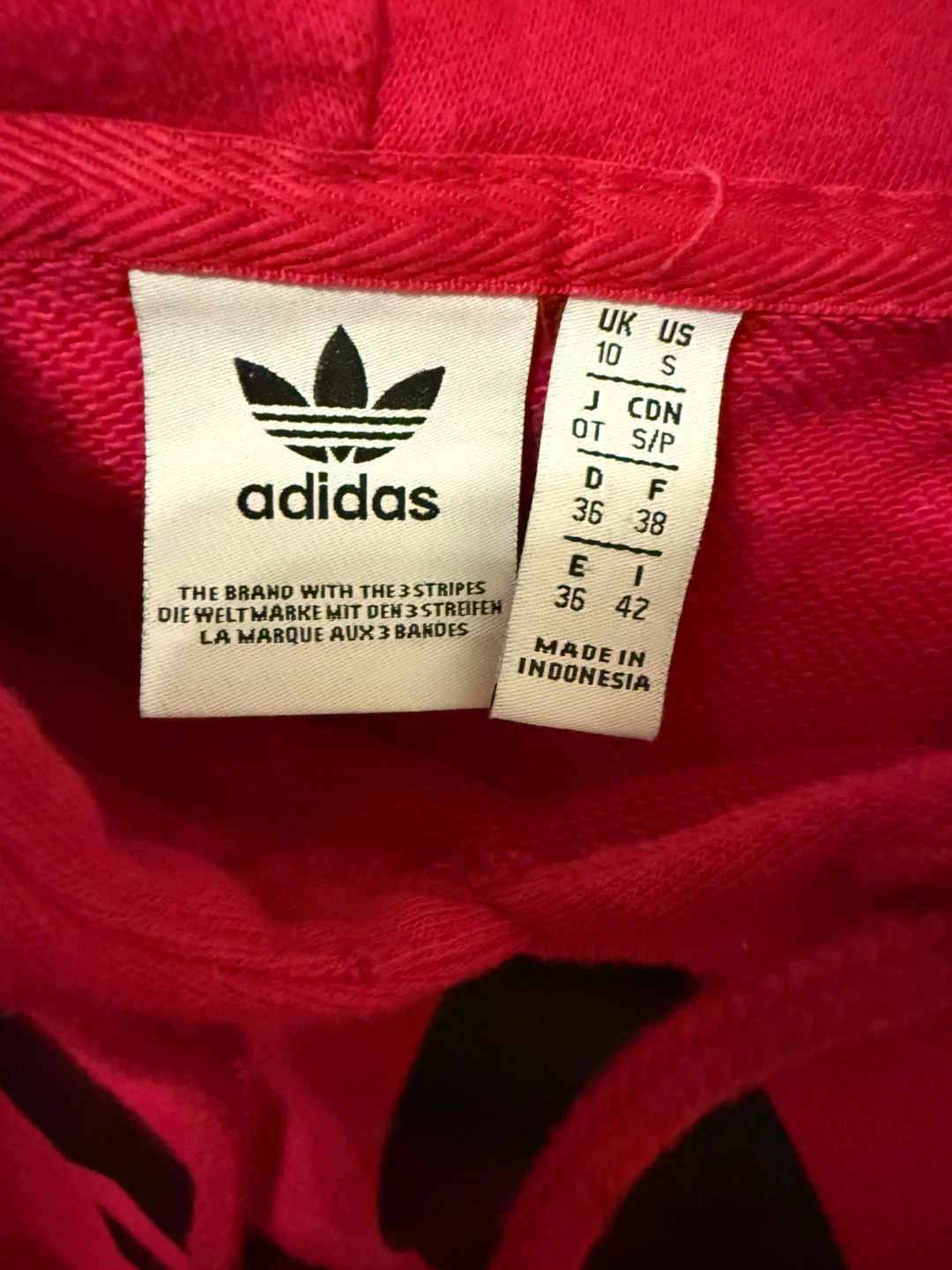 Adidas Cropped Hoodie Pink Size S women - photo 3