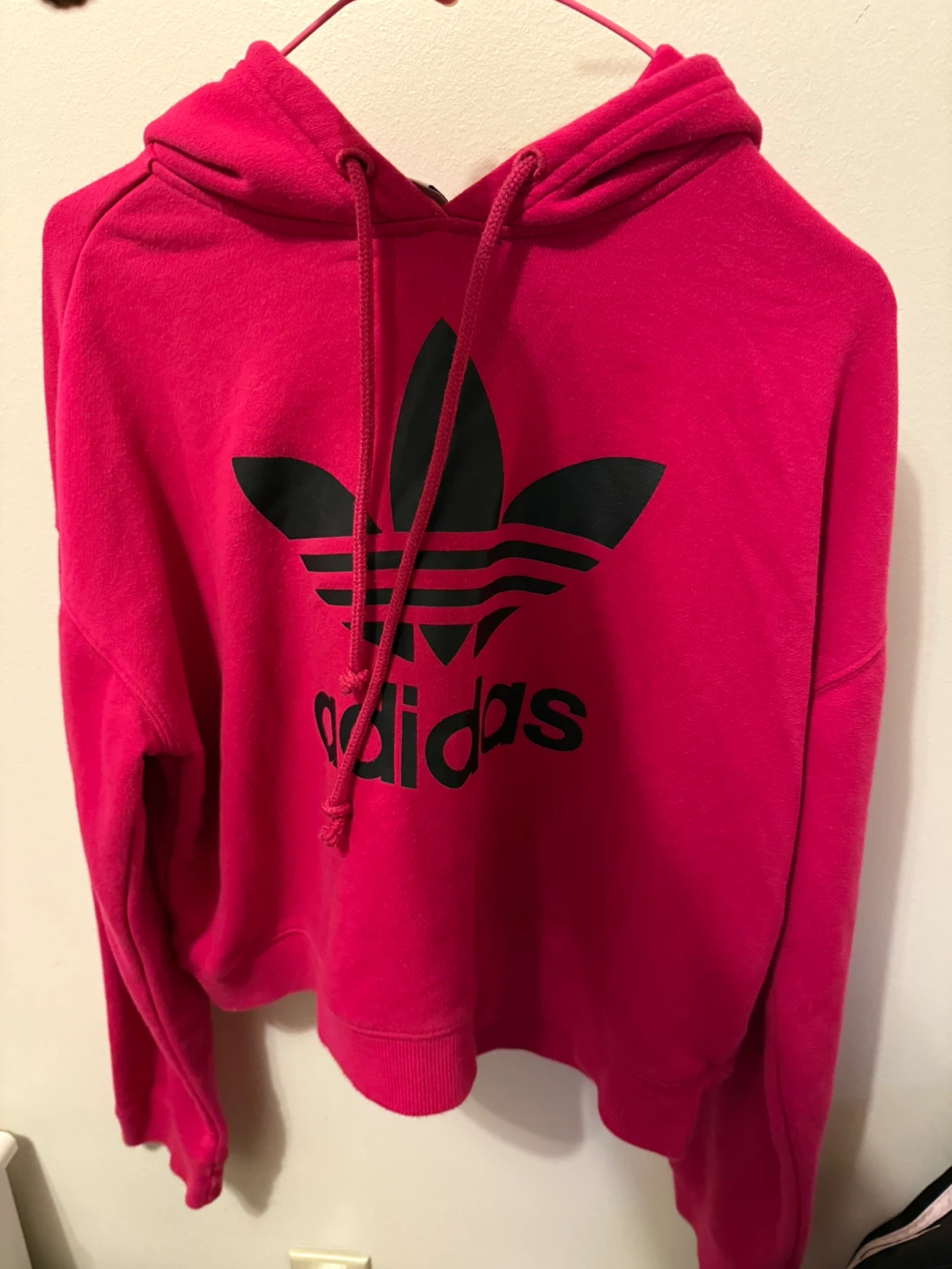 Adidas Cropped Hoodie Pink Size S women