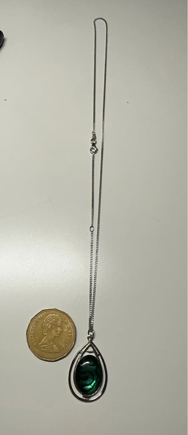 Sterling Silver 925 Pendant Necklace with Abalone - photo 2