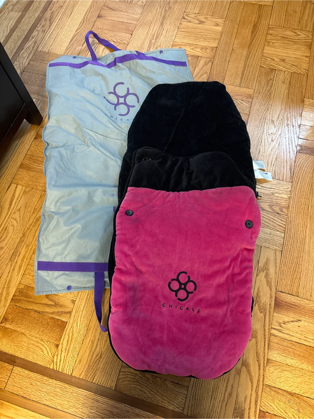 Chicala Baby Stroller Footmuff Cover - Pink & Black