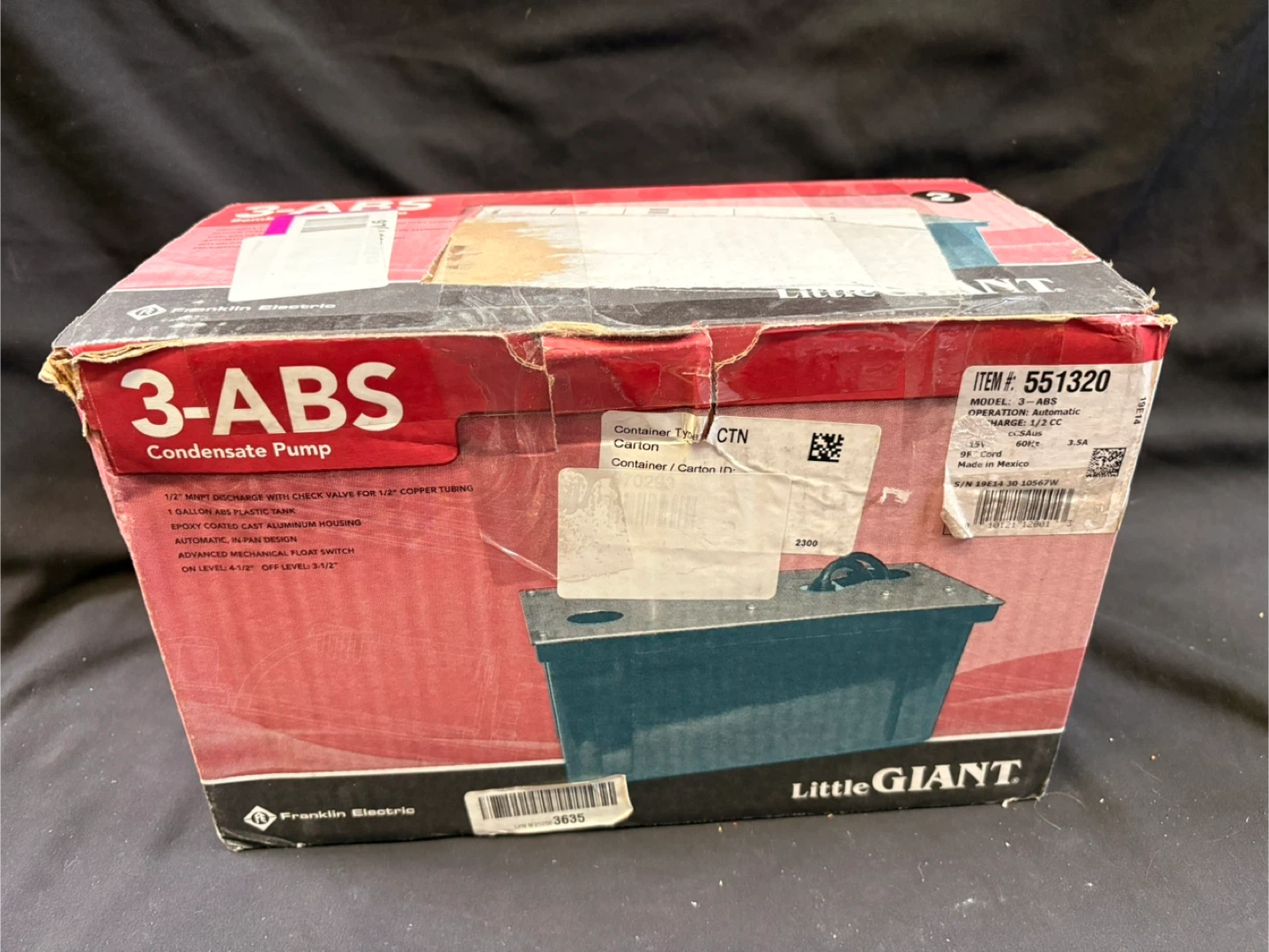 Little Giant 3-ABS Condensate Pump