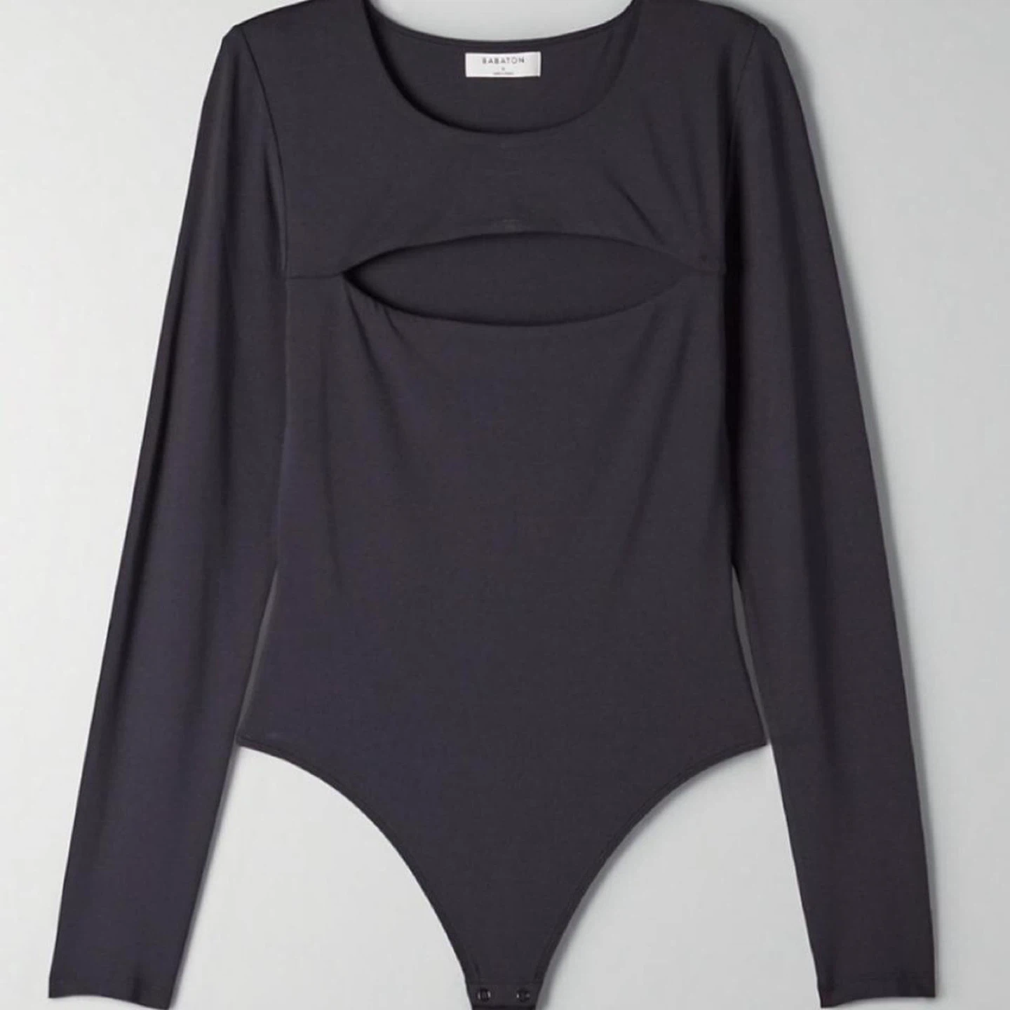 Babaton Black Long Sleeve Cutout Bodysuit