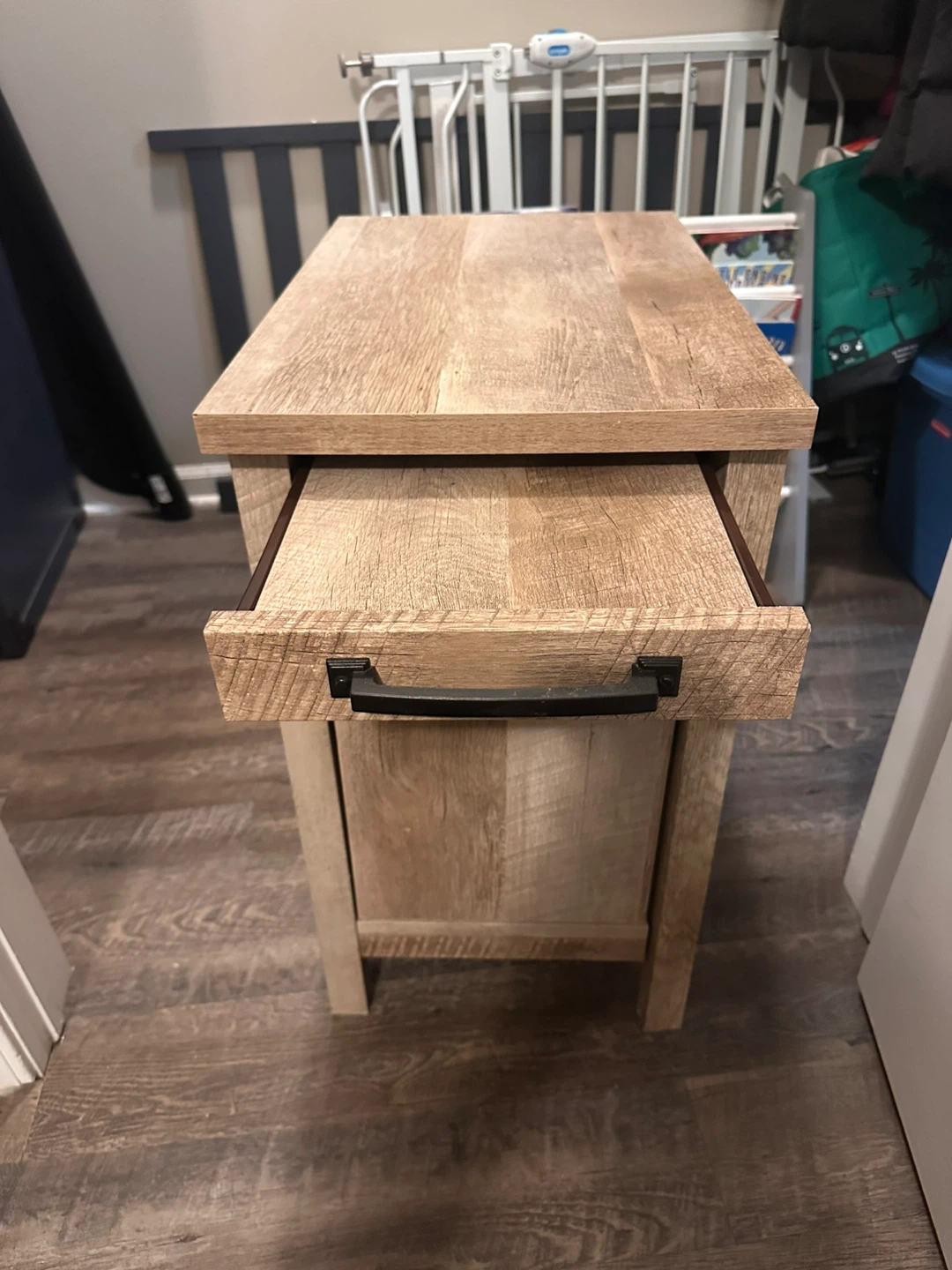 Wood Side Table with Drawer and Shelf - photo 2