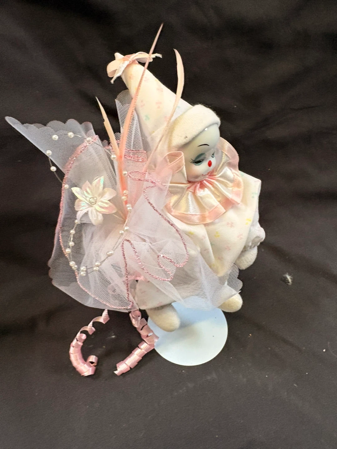 Vintage Clown Doll with Tulle and Pearls - photo 2